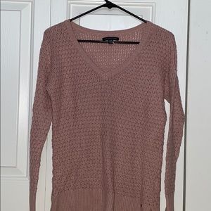 Cute baby pink, v-neck knitted sweater